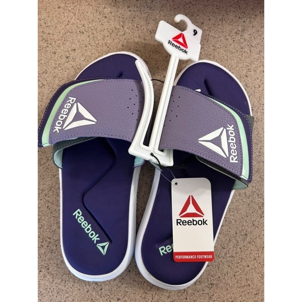 Reebok Sandals Women Size 9 Purple Delta Flow Slippers Memory Foam New
